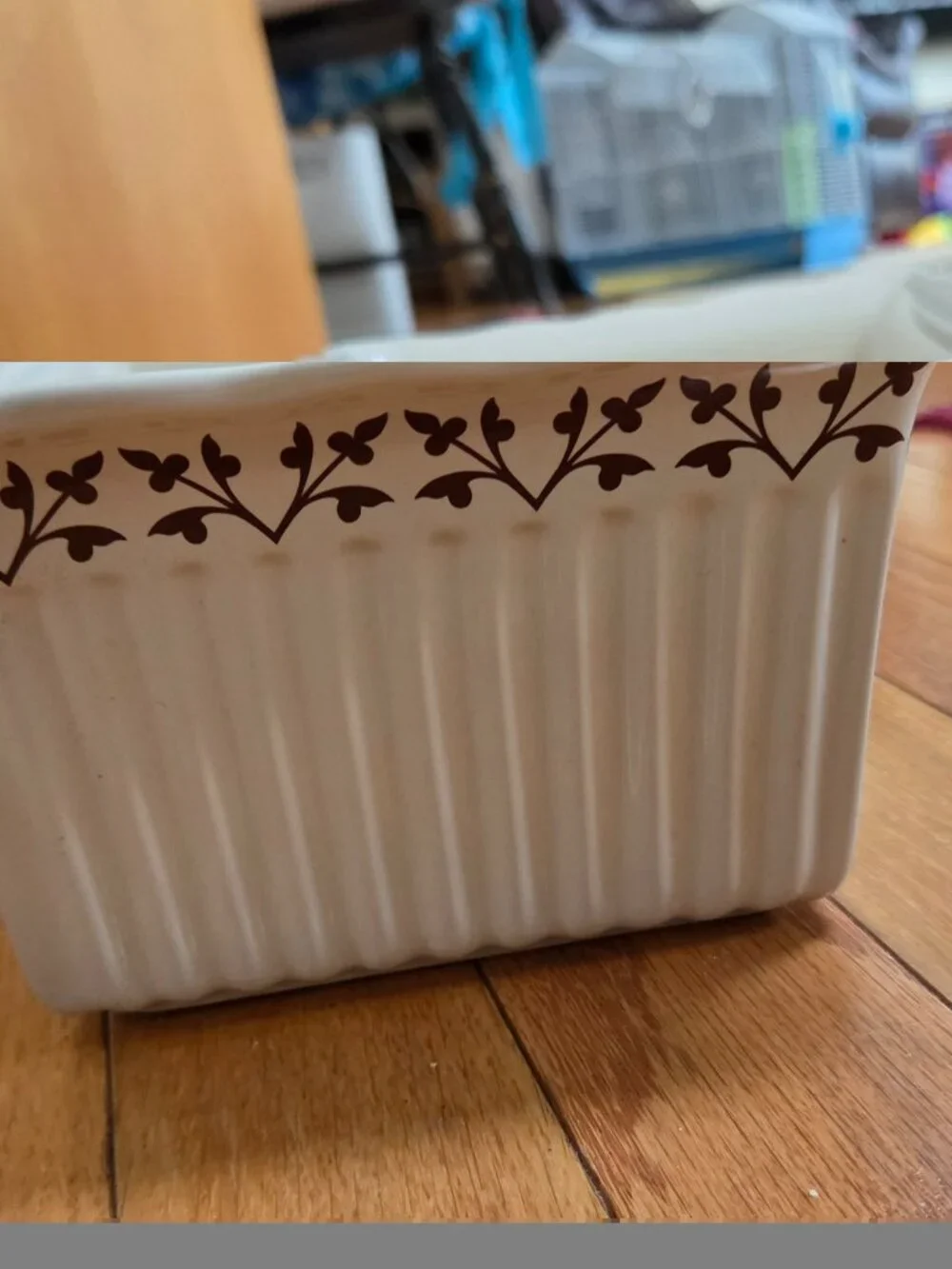 PAULA DEEN FALL HARVEST LOAF PAN 9X5 SCALLOPPED AND RIBBED STONEWARE